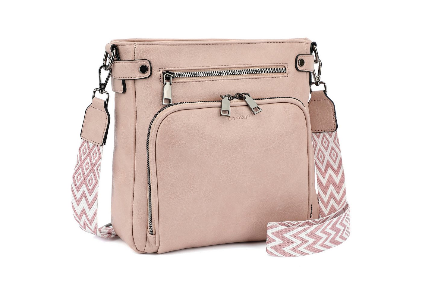 TAN.TOMI Schultertasche Handtasche damen mittelgroß Umhängetaschen crossbody bag, Retro leder PU damentaschen mit breitem gurt handtaschen von TAN.TOMI