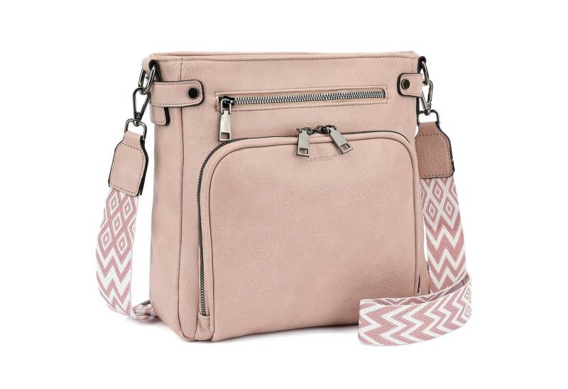 TAN.TOMI Schultertasche Handtasche damen mittelgroß Umhängetaschen crossbody bag, Retro leder PU damentaschen mit breitem gurt handtaschen von TAN.TOMI