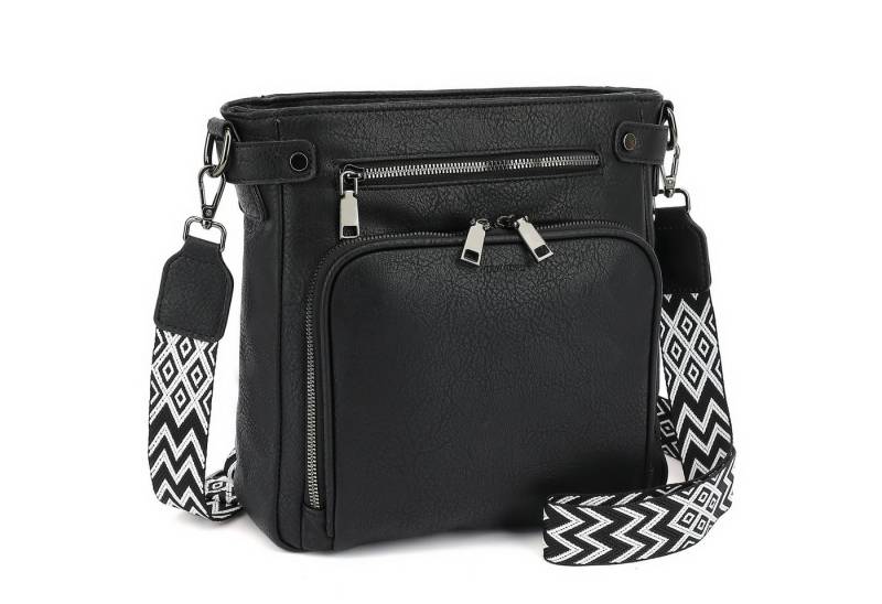 TAN.TOMI Schultertasche Handtasche damen mittelgroß Umhängetaschen crossbody bag, Retro leder PU damentaschen mit breitem gurt handtaschen von TAN.TOMI