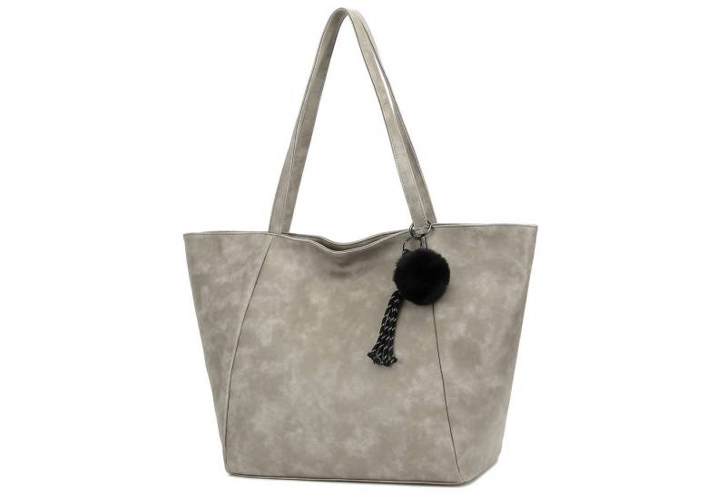 TAN.TOMI Schultertasche Magnetverschluss Umhängetasche Shopper Bag mit Reißverschluss, Mit Innentaschen, dekorative Anhänger für Arbeit Einkauf Reisen von TAN.TOMI