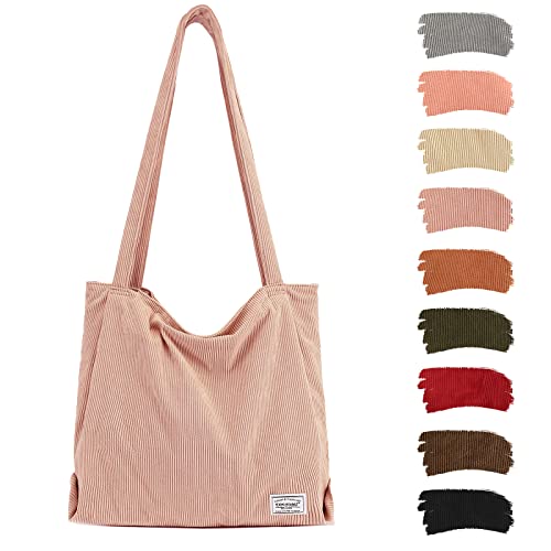 TAN.TOMI Shopper Tasche Damen, Tote Bag mit Reißverschluss aus Cord, Shopper Damen Groß für Arbeit Büro Reisen Einkaufen Schule und Alltag von TAN.TOMI