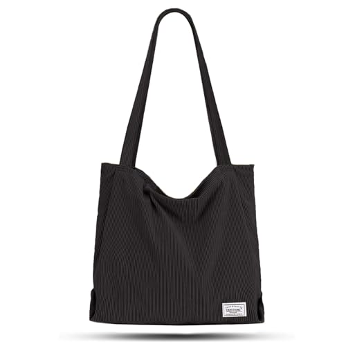 TAN.TOMI Shopper Tasche Damen, Tote Bag mit Reißverschluss aus Cord, Shopper Damen Groß für Arbeit Büro Reisen Einkaufen Schule und Alltag von TAN.TOMI