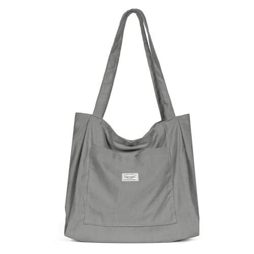 TAN.TOMI Handtasche Damen Shopper Tasche Damen, Tote Bag Damen mit Reißverschluss aus Cord, Shopper Damen Groß für Arbeit Büro Reisen Einkaufen Schule und Alltag. von TAN.TOMI