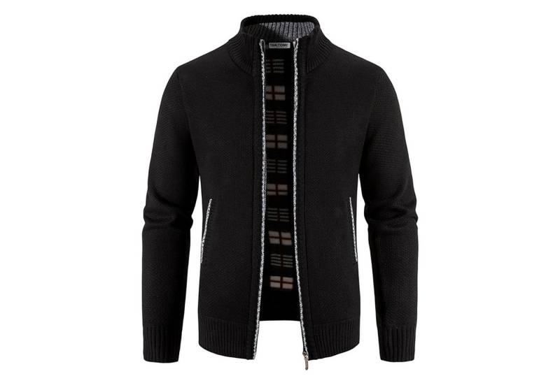 TAN.TOMI Strickjacke Herren Strickjacke Festival Cardigan Warm Trachtenjacke Mode Schlichter Pullover Langarm Sweatjacke Reißverschluss von TAN.TOMI