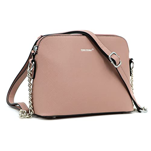 TANTOMI Umhängetasche Damen-Handtasche Damen Klein-Feste Crossbody Bag-Kette Schulterriemen Abendtasche Mode Elegant-Altrosa von TANTOMI