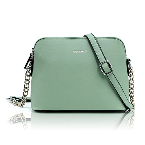 TANTOMI Umhängetasche Damen-Handtasche Damen Klein-Feste Crossbody Bag-Kette Schulterriemen Abendtasche Mode Elegant-Hellmint von TANTOMI