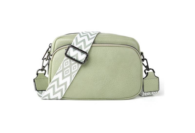 TAN.TOMI Umhängetasche Damen Handy Umhängetasche Echtes Crossbody Bag Damen Handytasche, Umhängetasche Damen Klein Taschen mit Breitem Schultergurt u 3 fächern von TAN.TOMI