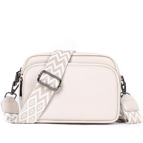 TAN.TOMI Umhängetasche Damen Klein, PU Leder Crossbody Bag Damen Handytasche zum Umhängen, Moderne Handtasche Damen Klein mit Breitem Schultergurt, Damen Tasche Tägliches Arbeiten, Einkaufen,Reisen von TAN.TOMI