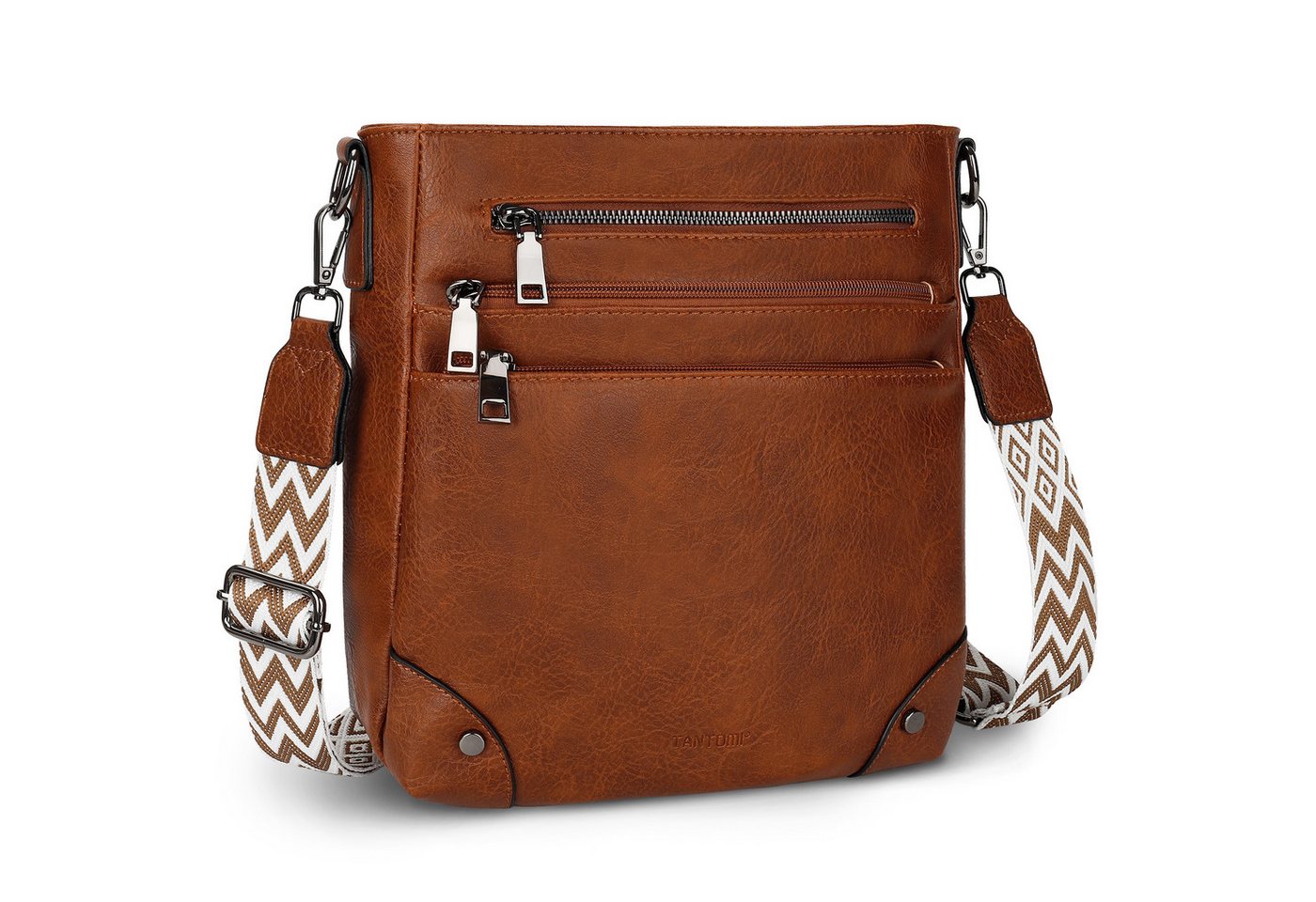 TAN.TOMI Umhängetasche Damen Mittelgroß Schultertasche Mehrere Taschen Crossbody Bag, Mit Verstellbarem Gurt für Schule Arbeit Reisen Ausflug Einkauf von TAN.TOMI
