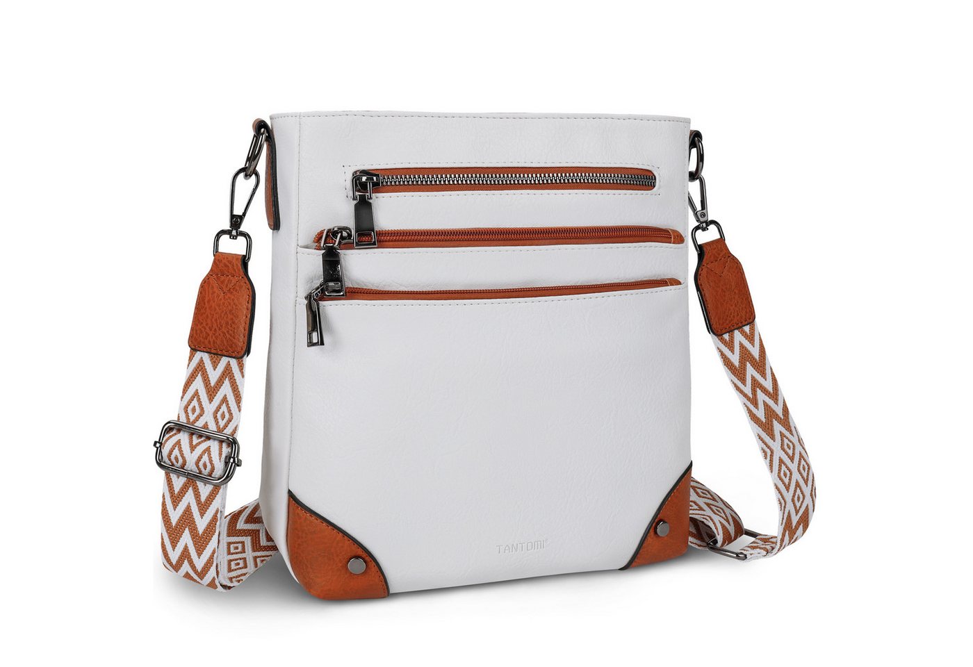 TAN.TOMI Umhängetasche Damen Mittelgroß Schultertasche Mehrere Taschen Crossbody Bag, Mit Verstellbarem Gurt für Schule Arbeit Reisen Ausflug Einkauf von TAN.TOMI