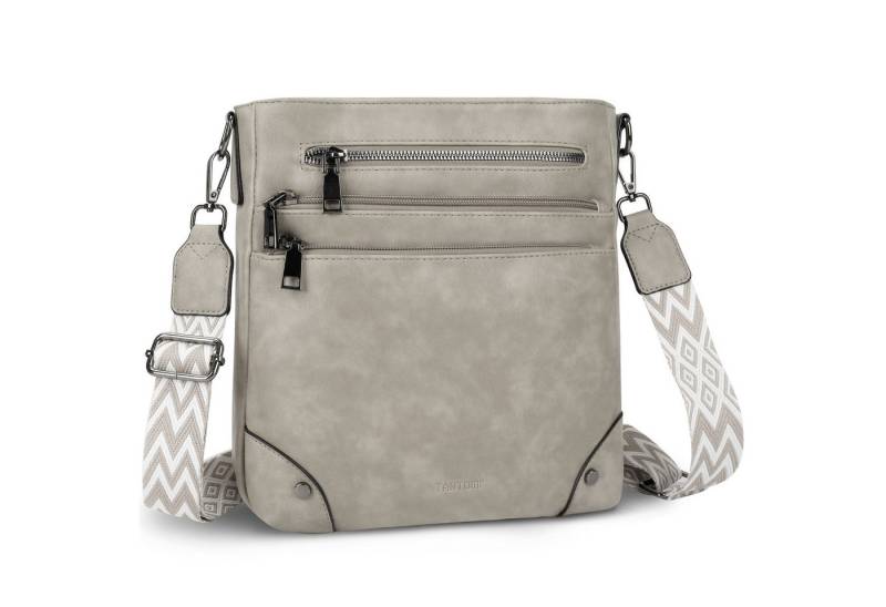 TAN.TOMI Umhängetasche Damen Mittelgroß Schultertasche Mehrere Taschen Crossbody Bag, Mit Verstellbarem Gurt für Schule Arbeit Reisen Ausflug Einkauf von TAN.TOMI