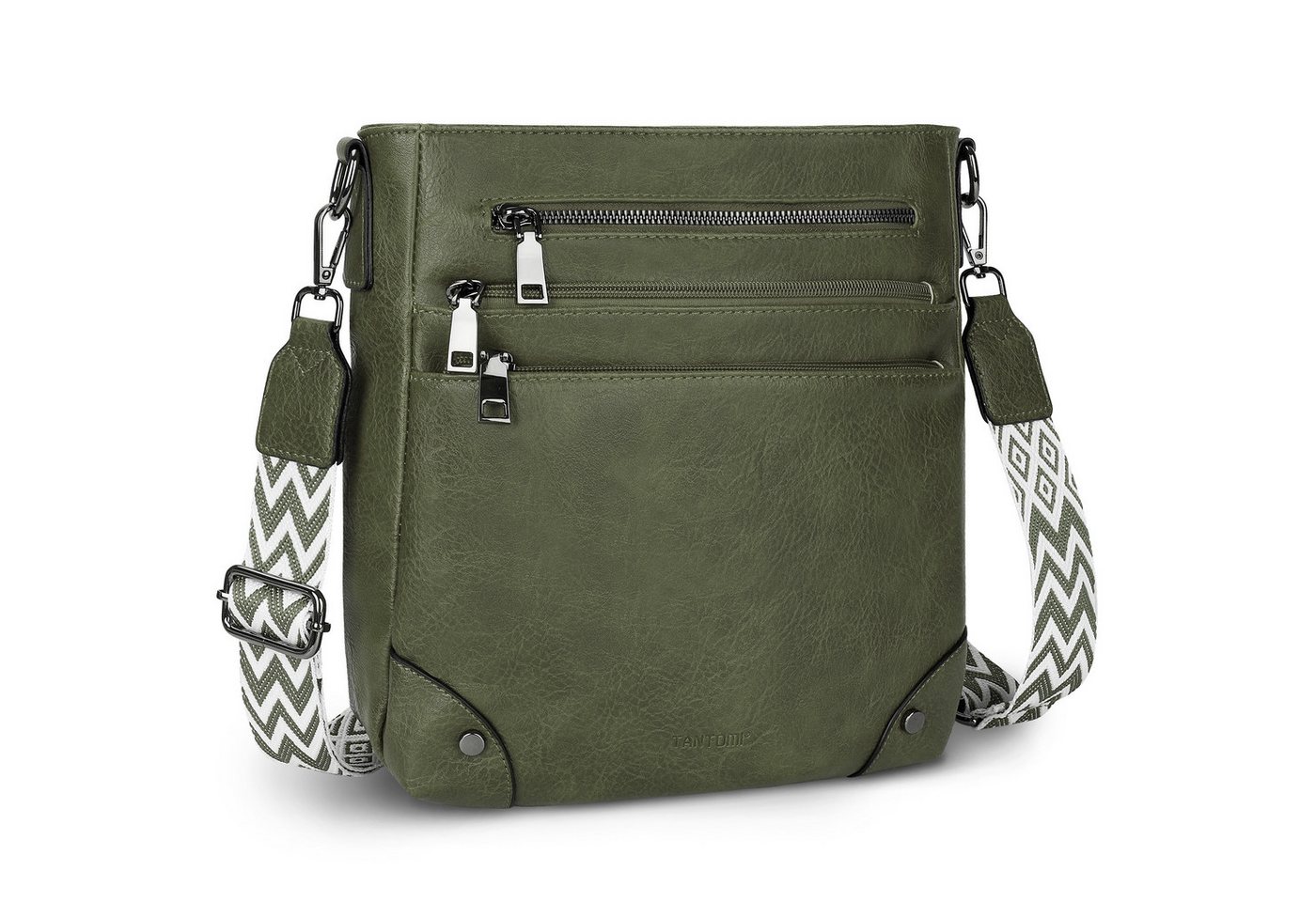 TAN.TOMI Umhängetasche Damen Mittelgroß Schultertasche Mehrere Taschen Crossbody Bag, Mit Verstellbarem Gurt für Schule Arbeit Reisen Ausflug Einkauf von TAN.TOMI