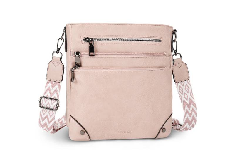 TAN.TOMI Umhängetasche Damen Mittelgroß Schultertasche Mehrere Taschen Crossbody Bag, Mit Verstellbarem Gurt für Schule Arbeit Reisen Ausflug Einkauf von TAN.TOMI