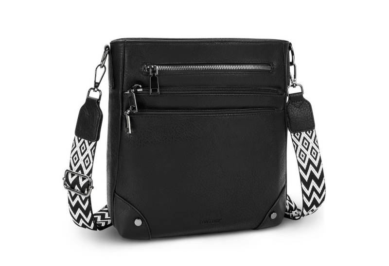 TAN.TOMI Umhängetasche Damen Mittelgroß Schultertasche Mehrere Taschen Crossbody Bag, Mit Verstellbarem Gurt für Schule Arbeit Reisen Ausflug Einkauf von TAN.TOMI