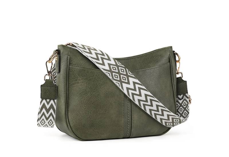 TAN.TOMI Umhängetasche Handtasche Damen mittelgroß Schultertasche Crossbody Bag, Damenhandtasche Mehrere Fächertaschen von TAN.TOMI