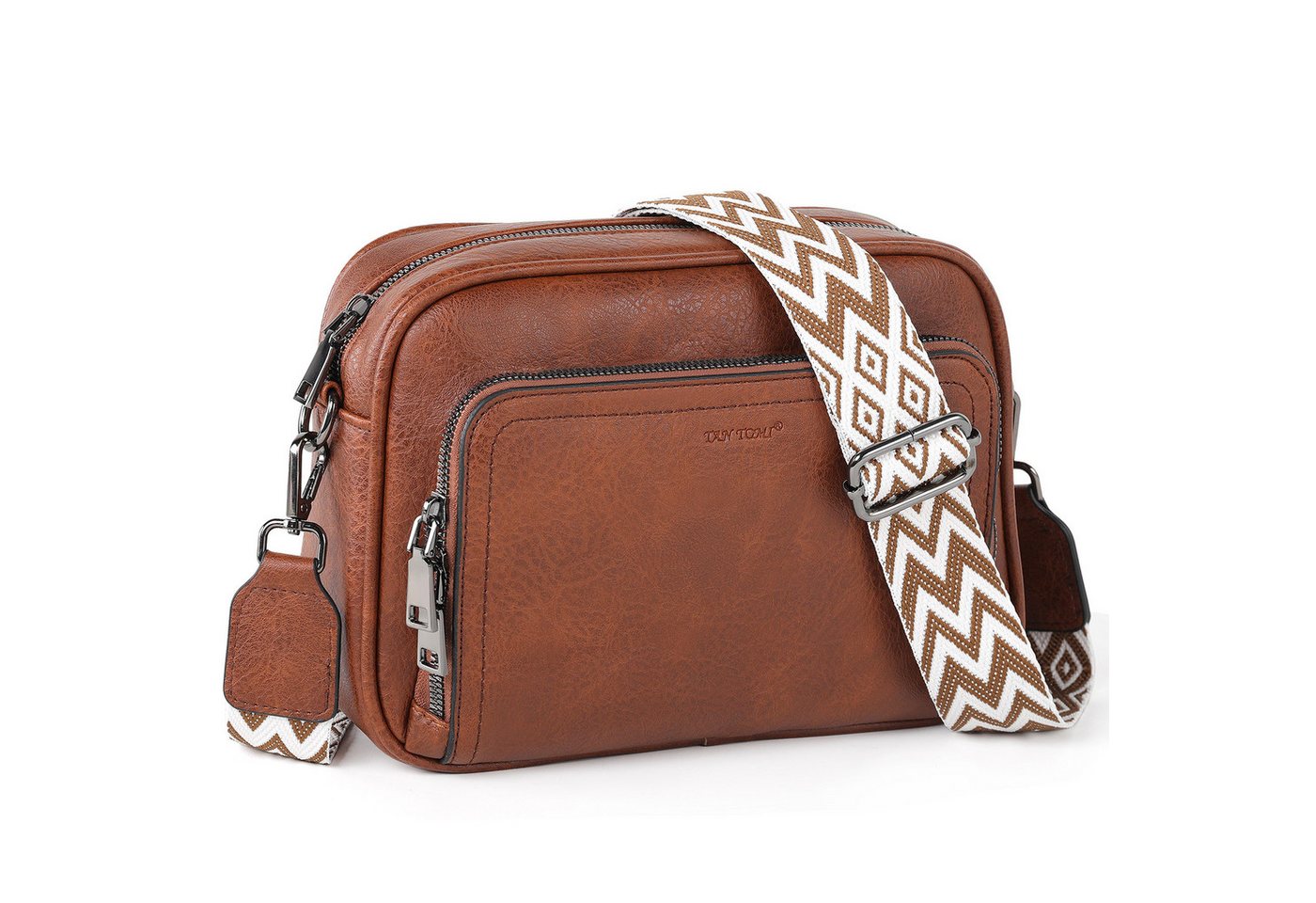 TAN.TOMI Umhängetasche Handtasche Damen mittelgroß tasche mit Verstelbaar Schultergurt, Fronttasche mit mehreren Fächern Weich Breiter Gurt von TAN.TOMI