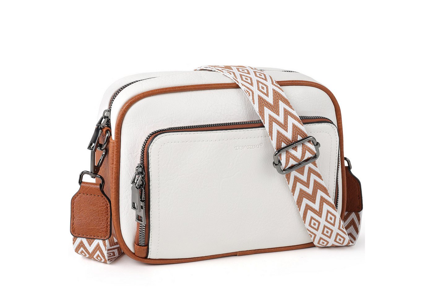 TAN.TOMI Umhängetasche Handtasche Damen mittelgroß tasche mit Verstelbaar Schultergurt, Fronttasche mit mehreren Fächern Weich Breiter Gurt von TAN.TOMI