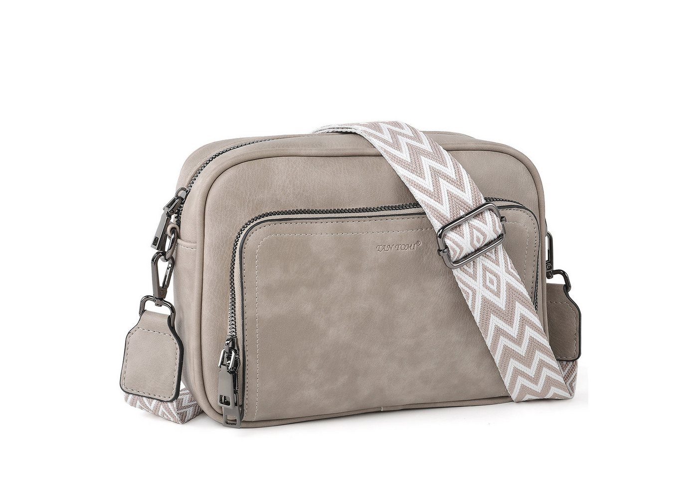 TAN.TOMI Umhängetasche Handtasche Damen mittelgroß tasche mit Verstelbaar Schultergurt, Fronttasche mit mehreren Fächern Weich Breiter Gurt von TAN.TOMI