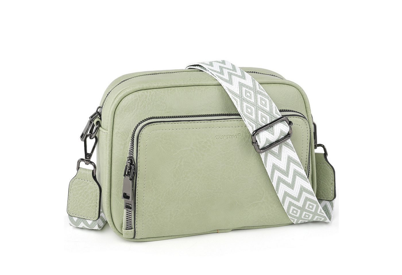 TAN.TOMI Umhängetasche Handtasche Damen mittelgroß tasche mit Verstelbaar Schultergurt, Fronttasche mit mehreren Fächern Weich Breiter Gurt von TAN.TOMI