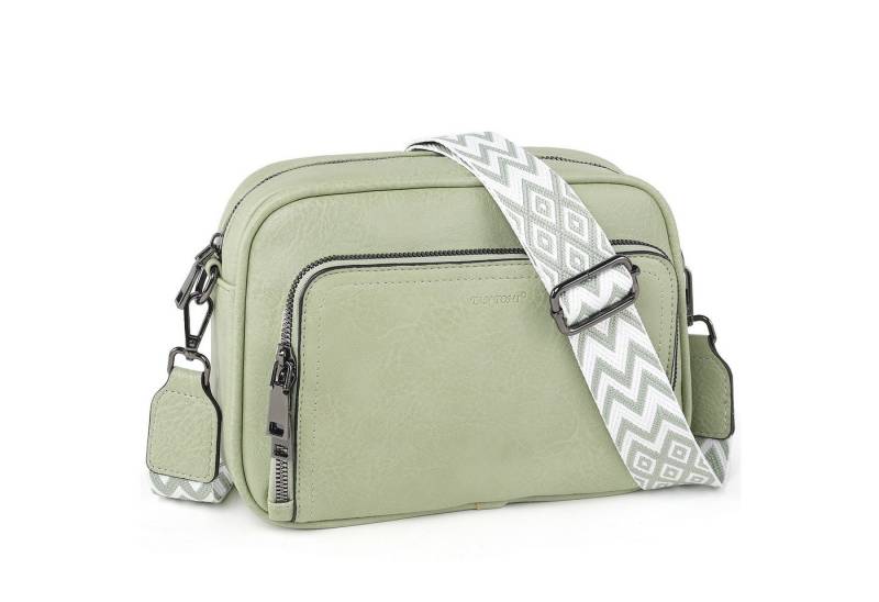 TAN.TOMI Umhängetasche Handtasche Damen mittelgroß tasche mit Verstelbaar Schultergurt, Fronttasche mit mehreren Fächern Weich Breiter Gurt von TAN.TOMI