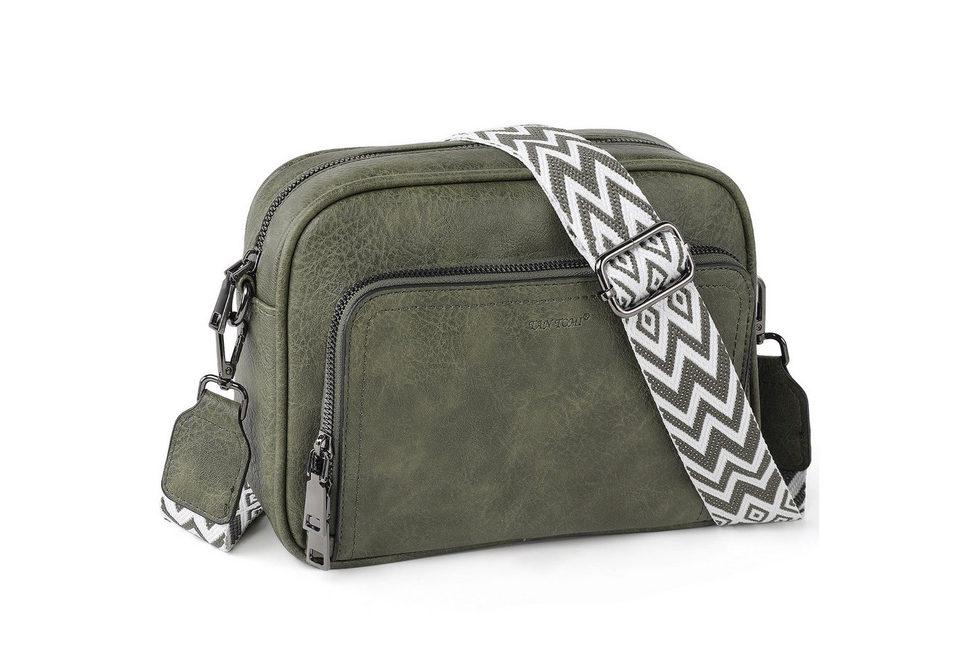 TAN.TOMI Umhängetasche Handtasche Damen mittelgroß tasche mit Verstelbaar Schultergurt, Fronttasche mit mehreren Fächern Weich Breiter Gurt von TAN.TOMI