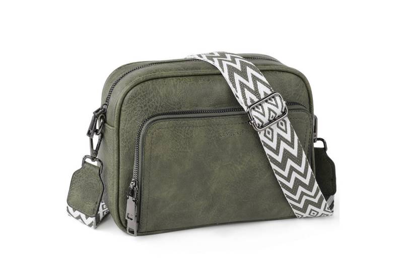 TAN.TOMI Umhängetasche Handtasche Damen mittelgroß tasche mit Verstelbaar Schultergurt, Fronttasche mit mehreren Fächern Weich Breiter Gurt von TAN.TOMI