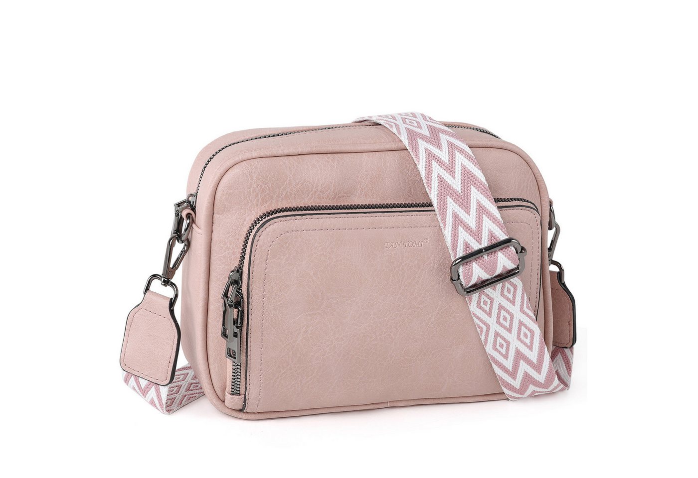 TAN.TOMI Umhängetasche Handtasche Damen mittelgroß tasche mit Verstelbaar Schultergurt, Fronttasche mit mehreren Fächern Weich Breiter Gurt von TAN.TOMI