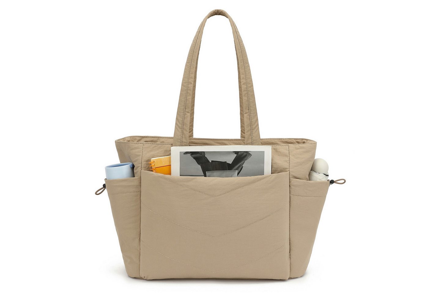 TAN.TOMI Umhängetasche Handtasche gesteppte Tragetasche Messenger Laptop Tasche, Mit Laptopfach und Reißverschluss für Schule Arbeit Reisen von TAN.TOMI