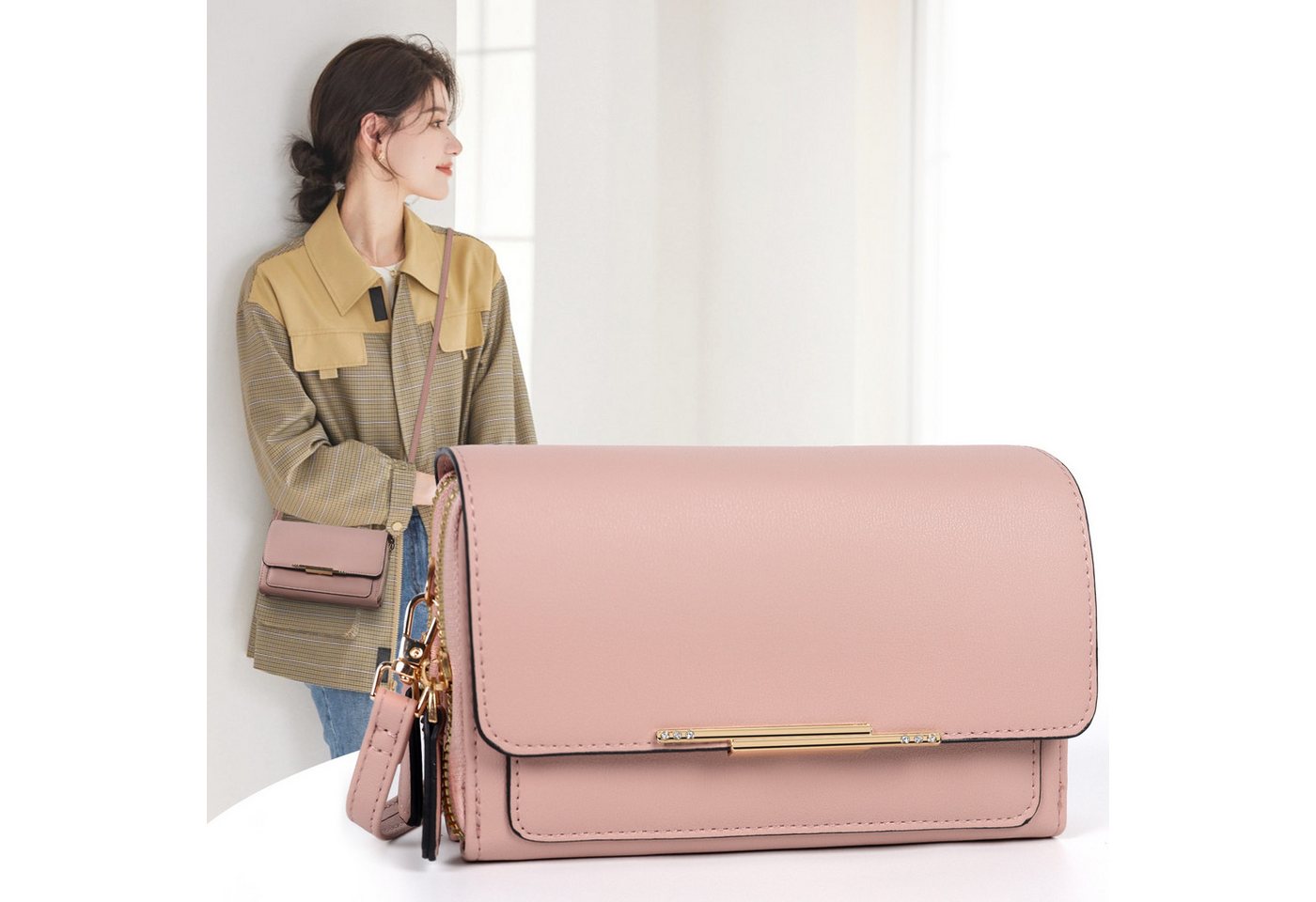 TAN.TOMI Umhängetasche Klein Damen Handy Umhängetasche, Handytasche zum Umhängen, Crossbody Schultertasche mit Kartenschlitz Verstellbar Schultergurt von TAN.TOMI