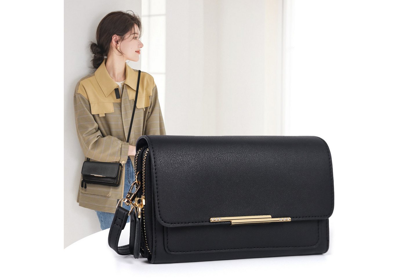 TAN.TOMI Umhängetasche Klein Damen Handy Umhängetasche, Handytasche zum Umhängen, Crossbody Schultertasche mit Kartenschlitz Verstellbar Schultergurt von TAN.TOMI