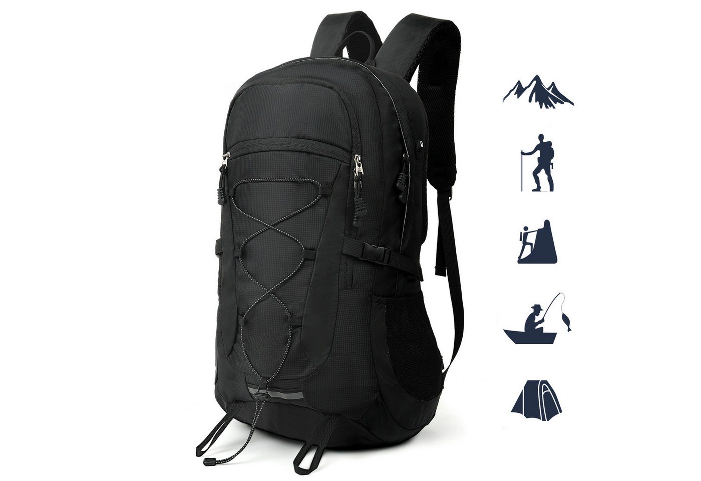 TAN.TOMI Wanderrucksack 45L Wanderrucksack Herren Damen, Wasserdicht Trekkingrucksack (inkl. Reflexstreifen, mit Federtasche, Geldbōrse und Laptopfach), Für Wandern, Radfahren, Klettern, Bergsteigen und Reisen Sport von TAN.TOMI