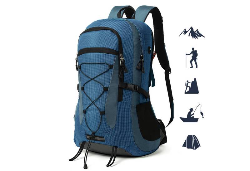 TAN.TOMI Wanderrucksack 45L Wanderrucksack Herren Damen, Wasserdicht Trekkingrucksack (inkl. Reflexstreifen, mit Federtasche, Geldbōrse und Laptopfach), Für Wandern, Radfahren, Klettern, Bergsteigen und Reisen Sport von TAN.TOMI