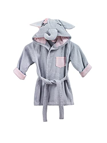 TANEM HOME Kinder Bademantel Mädchen Kapuzenbademantel Baumwolle Elefant Frottee 2-6 Jahre (as3, age, 2_years, 4_years, regular) von TANEM HOME