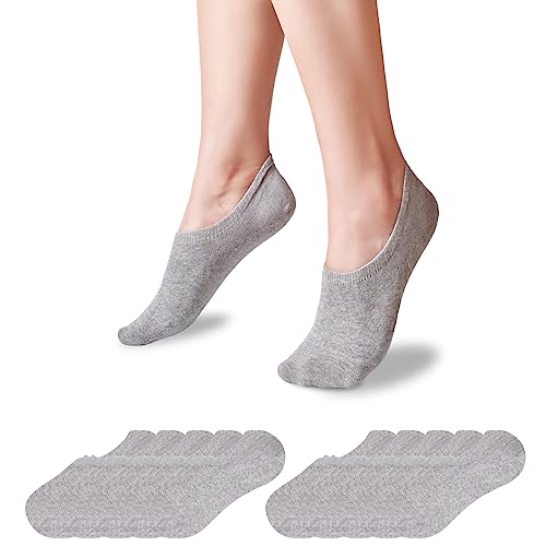 TANGCHAO Sneaker Socken Damen Herren Füßlinge 10 Paar No Show Unsichtbare Sneakersocken Grau 35-38 von TANGCHAO