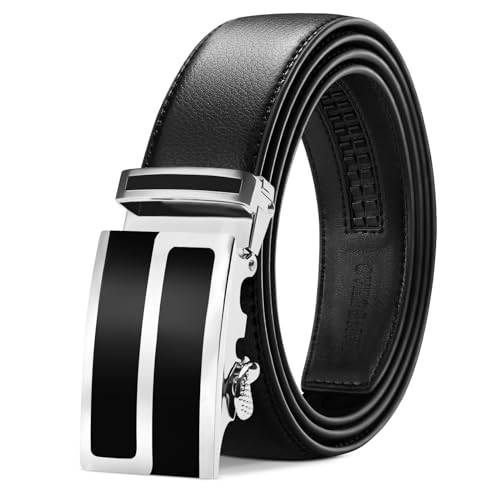 TANGCHAO Gürtel Herren Ledergürtel Ratsche Automatikschließe Business Anzug Gürtel 35mm Breit Schwarz Verbessertes Material 2-HEI-ZD 115CM TANGCHAO Gürtel Herren Ledergürtel Ratsche Automatikschließe Business Anzug Gürtel 35mm Breit Schwarz Verbessertes Material 2-HEI-ZD 115CM von TANGCHAO