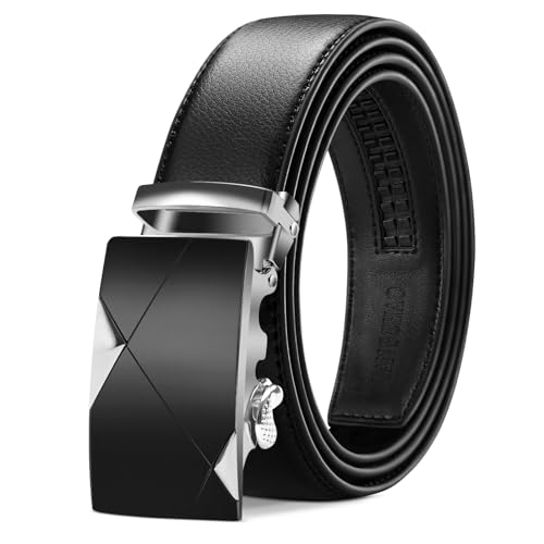 TANGCHAO Gürtel Herren Ledergürtel Ratsche Automatikschließe Business Anzug Gürtel 35mm Breit Schwarz Verbessertes Material 4-HEI-ZD 125CM TANGCHAO Gürtel Herren Ledergürtel Ratsche Automatikschließe Business Anzug Gürtel 35mm Breit Schwarz Verbessertes Material 4-HEI-ZD 125CM von TANGCHAO