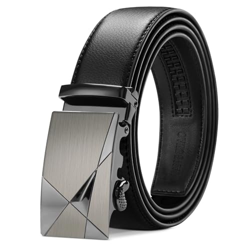TANGCHAO Gürtel Herren Ledergürtel Ratsche Automatikschließe Business Anzug Gürtel 35mm Breit Schwarz Verbessertes Material 9-HEI-ZD 145CM TANGCHAO Gürtel Herren Ledergürtel Ratsche Automatikschließe Business Anzug Gürtel 35mm Breit Schwarz Verbessertes Material 9-HEI-ZD 145CM von TANGCHAO