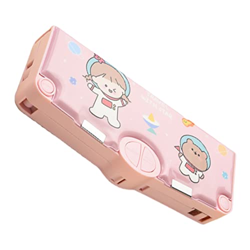 TANGPINGMAO Pop Out Pencil Case Large Capacity Multifunctional Pencil Case with Push Button Sharpener Ruler Eraser Cute Girl pop Out von TANGPINGMAO