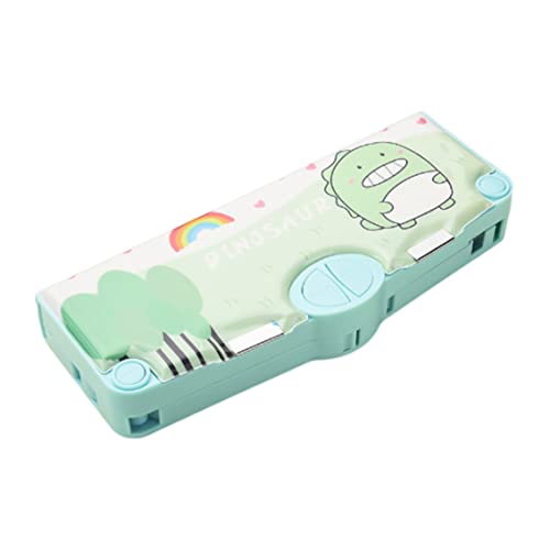 TANGPINGMAO Pop Out Pencil Case Large Capacity Multifunctional Pencil Case with Push Button Sharpener Ruler Eraser Green Dinosaur pop Out von TANGPINGMAO