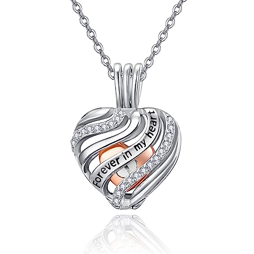 TANGPOET Asche Halskette 925 Sterling Silber Urnenketten für Asche Herz Memorial Feuerbestattung Schmuck Asche Andenken Anhänger Halskette für Mama Papa Frauen Männer Haustier mit Trichterfüller Kit von TANGPOET