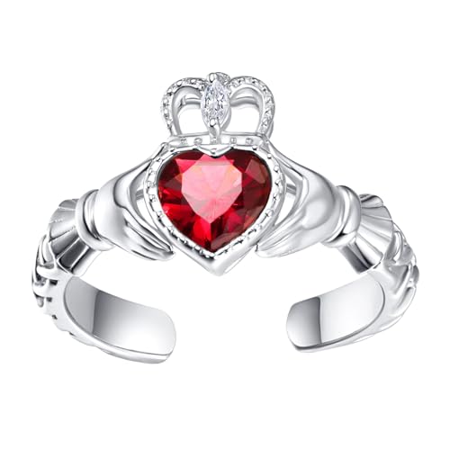 Claddagh Ring Damen Sterling Silber Irish Claddagh Ring Keltische Claddagh Januar Geburtsstein Ring Geschenke für Damen Mädchen von TANGPOET