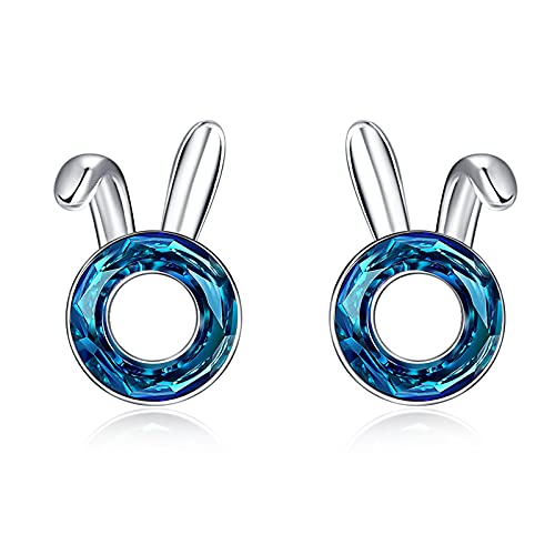 Kaninchen Ohrstecker 925 Sterling Silber Kristall Ohrstecker für Frauen Schmuck Geschenk für Sie Mädchen Freundin Damen Mutter von TANGPOET