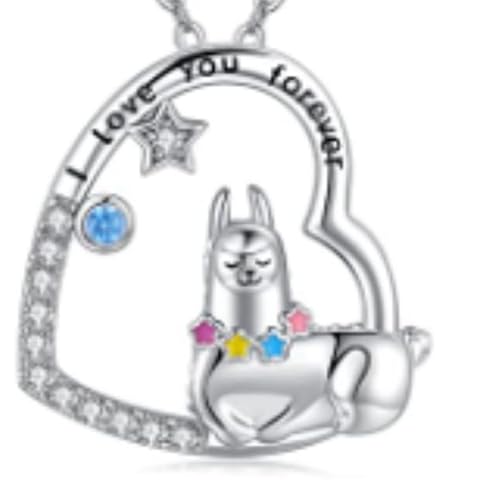TANGPOET Alpaka Lama Halskette Alpaka Kette Alpaka Anhänger 925 Sterling Silber Tier Alpaka geschenke für Mädchen Frauen Mutter Tochter Halskette von TANGPOET