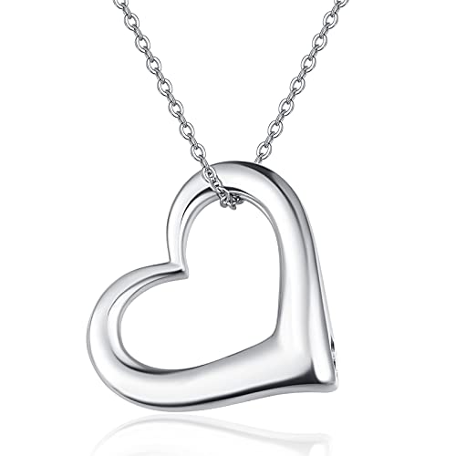 TANGPOET Asche Halskette 925 Sterling Silber Herz Urne Halskette für Asche Memorial Einäscherung Schmuck Asche Andenken Anhänger Kette für Mum Dad Frauen Männer Haustier mit Trichterfüller Kit von TANGPOET