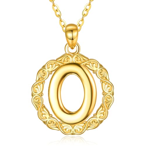 TANGPOET Buchstaben O Halskette für Damen Mädchen 925 Sterling Silber 26 Buchstaben O Anhänger Kette Muttertag Geburtstag Weihnachten Schmuck Geschenke von TANGPOET