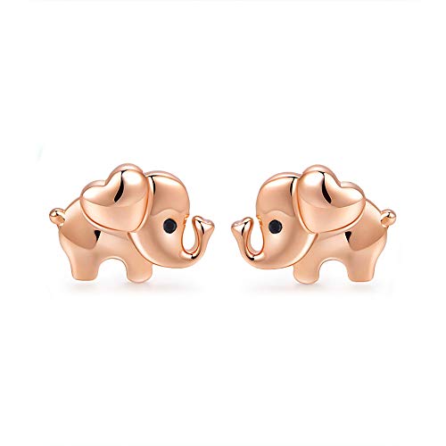 TANGPOET Elefant Ohrringe 925 Sterling Silber Kleine Elefanten Ohrstecker, Roségold Elefanten Schmuck, Geschenke für Damen Mädchen Kinder von TANGPOET