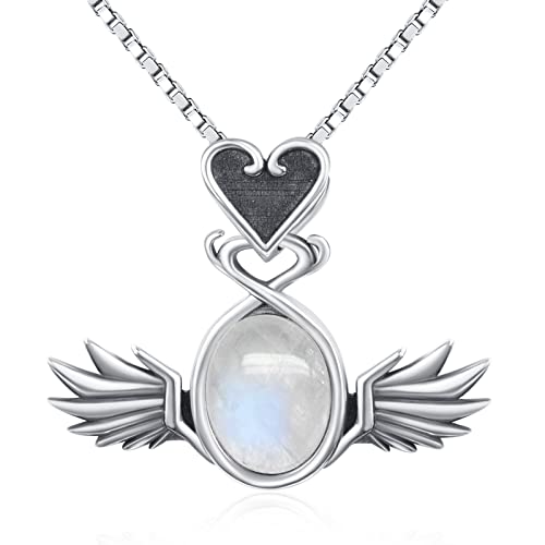 TANGPOET Engelsflügel Halskette Engel kette 925 Sterling Silber Sinnvolle Schutzengel Flügel Schmuck Geschenke für Frauen Mädchen von TANGPOET