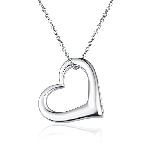 TANGPOET Feuerbestattung Schmuck 925 Sterling Silber Herz Urnenketten für Asche Kette Kremation Schmuck für Asche Anhänger Halskette für Mum Dad Frauen Männer Haustier mit Trichter Filler Kit von TANGPOET