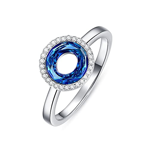 TANGPOET Kristall Ring 925 Sterling Silber Daumenring Versprechen Ring Verlobungsring Schmuck Geschenke für Frauen Damen von TANGPOET