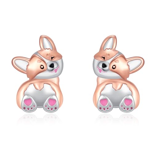TANGPOET Niedliche Corgi Hund Ohrringe für Damen Mädchen Sterling Silber Cartoon Corgi Ohrstecker Welpenschmuck für Hundemama und Haustierliebhaber Geschenke zum Muttertag Weihnachten Valentinstag TANGPOET Niedliche Corgi Hund Ohrringe für Damen Mädchen Sterling Silber Cartoon Corgi Ohrstecker Welpenschmuck für Hundemama und Haustierliebhaber Geschenke zum Muttertag Weihnachten Valentinstag von TANGPOET